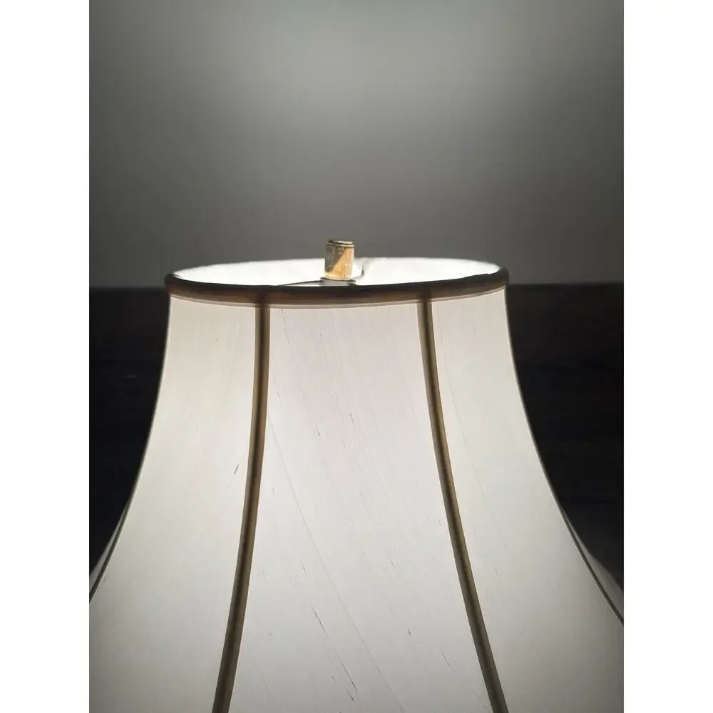 Restoration Hardware Polished Nickel Crystal Ball Table Lamp 32” Original Shade
